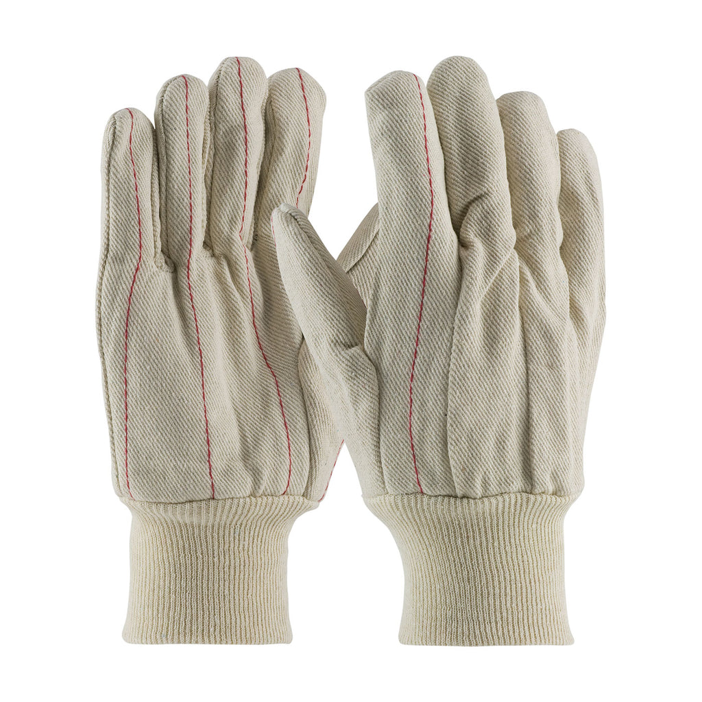 PIP 92-918 Men's Cotton Canvas Double Palm Nap-in Finish - Knitwrist Gloves (One Dozen)