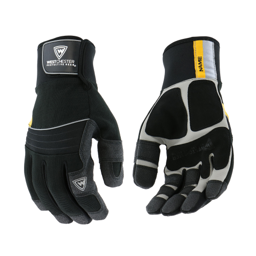 West Chester 96653 Pro Series Yeti Synthetic Leather Palm with Spandex Back and Fleece Lining Waterproof Liner Gloves (6 Pairs)