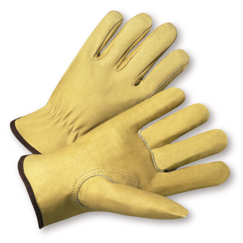 West Chester 994KF Economy Grade Top Grain Pigskin Leather with Red Fleece Lining Keystone Thumb Gloves (One Dozen)