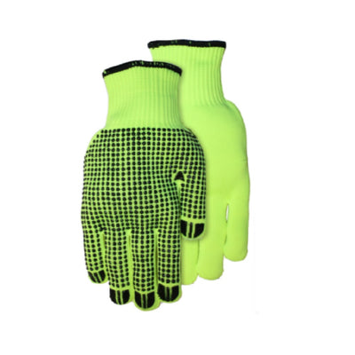 Midwest 99HVG High-Visibility String Knit PVC Dots Gloves (One Dozen)