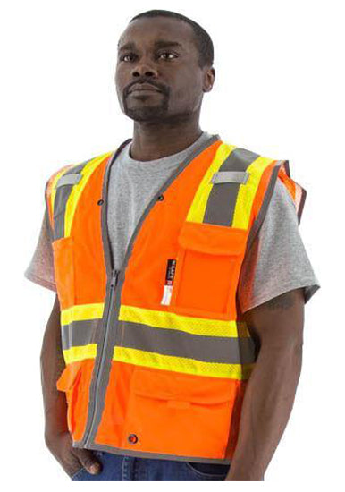 Majestic 75-3226 High Visibility With Two-Tone Dot Striping And D-Ring Pass Thru Safety Vest, Ansi 2, R