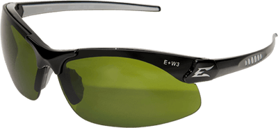 a welding safety glasses with yellow-green colored lens from Edge brand