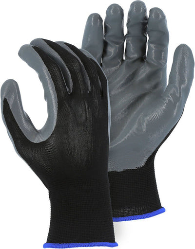Majestic 3270NL SuperDex Gray Nitrile Palm Dipped on Lightweight Nylon Liner, No Logo Glove (One Dozen)