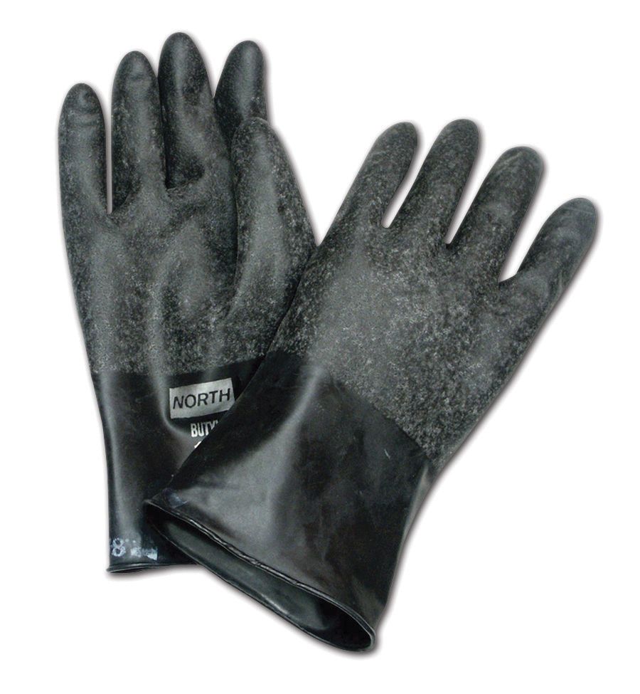 Honeywell North Butyl B161R Rough Hand Finish Unsupported Butyl Gloves (1 Pair)
