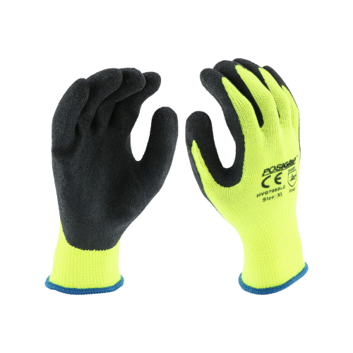 West Chester HVG700SLC PosiGrip Knit Hi-Vis Polyester with Latex Coated Crinkle Grip on Palm and Fingers Gloves (One Dozen)