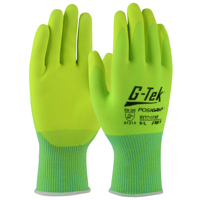 a pair of high visibility nitrile work gloves from West Chester brand