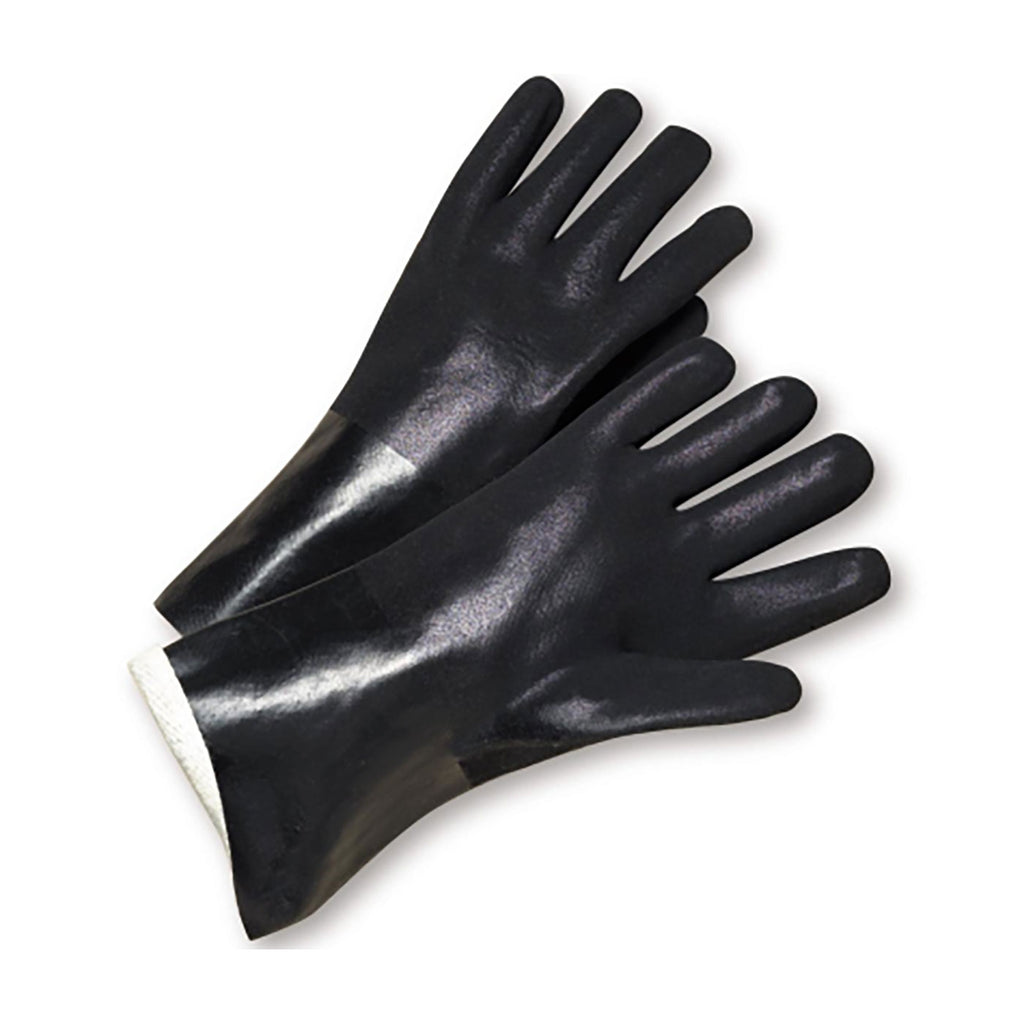 PIP J1047RF 14" Length PVC Dipped Glove with Jersey Liner and Rough Sandy Finish (One Dozen)