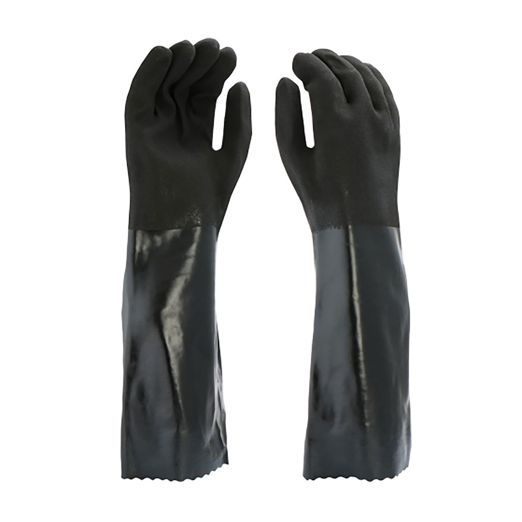 PIP J1087RF 18" Length PVC Dipped Glove with Jersey Liner and Rough Sandy Finish (One Dozen)