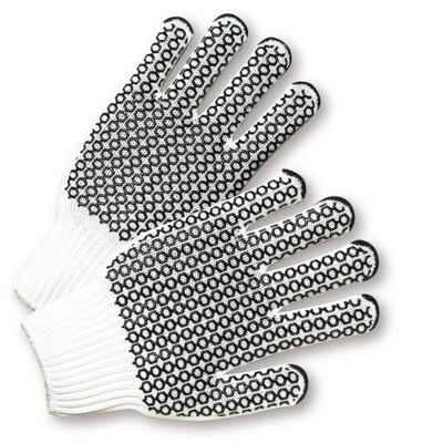 West Chester K708SKHW Black PVC Honeycomb Grip String Knit Gloves (One Dozen)