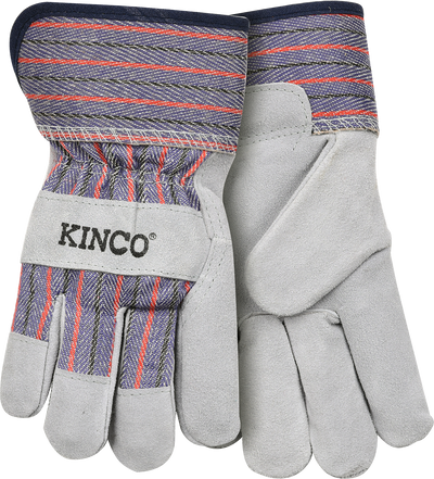 a white cotton-blend leather palm gloves from Kinco brand