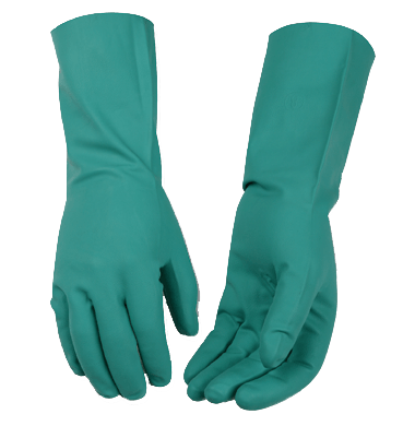 Kinco 2399W 13" Women's Green Textured Nitrile Gauntlet Gloves (One Dozen)