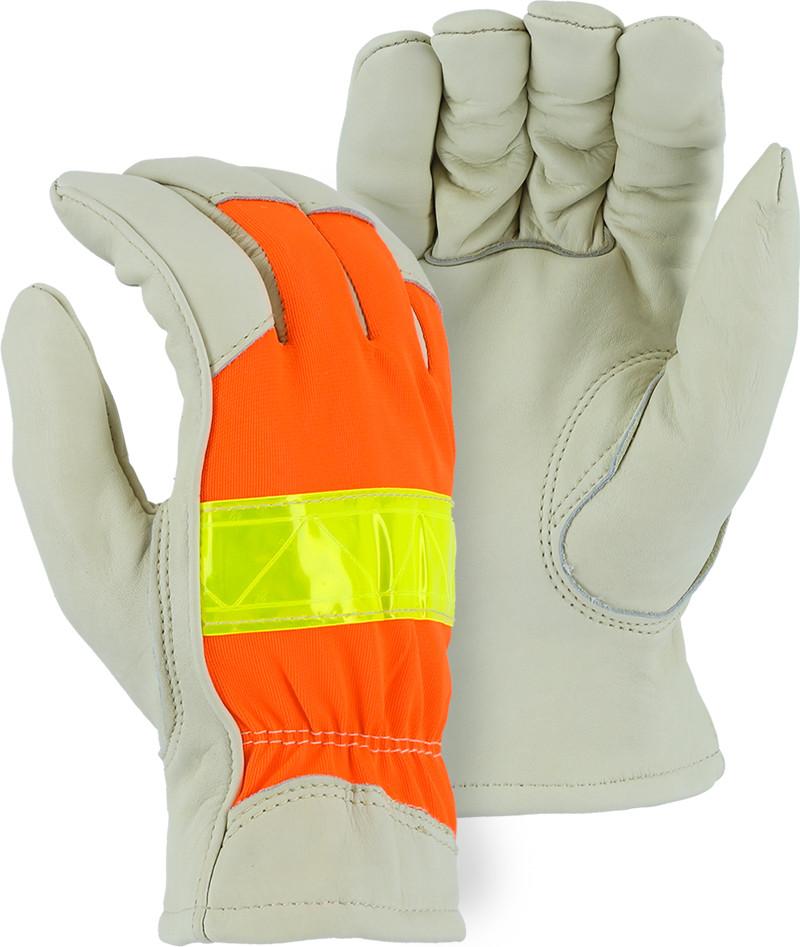 Majestic 1951 Winter Lined Cowhide with High Visibility Back Drivers Glove (One Dozen)