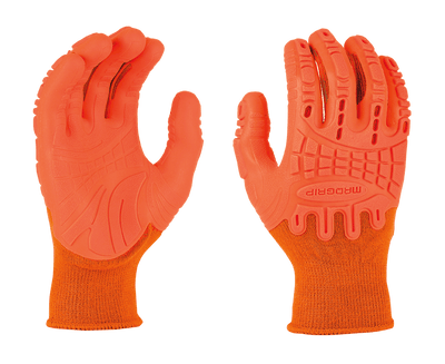 MadGrip Ergo Impact Foam Nitrile Palm Glove, Medium, Grey/Black