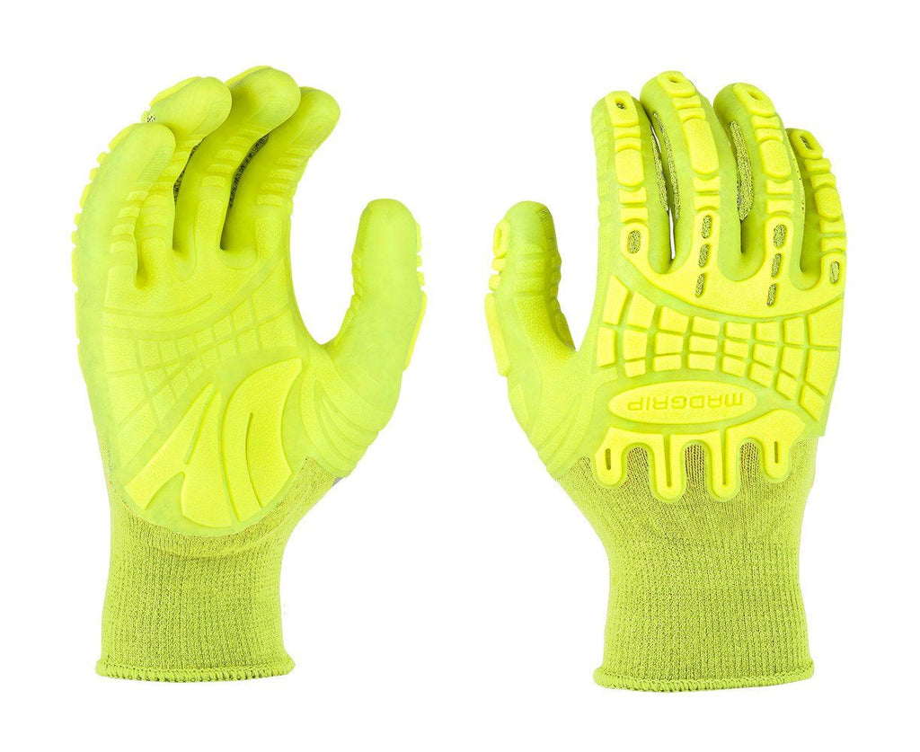 MadGrip Pro Palm Thunderdome Impact HIVS YELLOW Gloves (One Dozen)