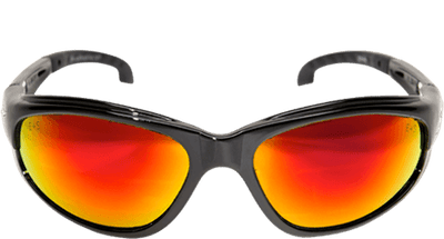 Edge Eyewear Dakura SWAP119 Black Frame Aqua Precision Red Mirror Lens Glasses