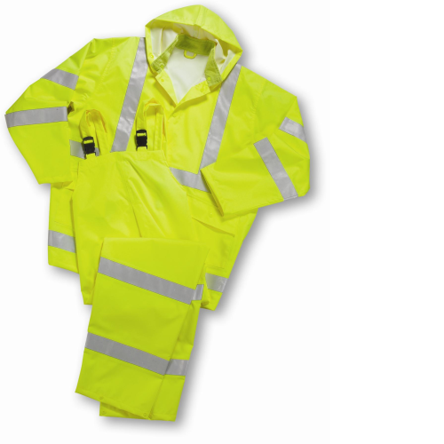 West Chester WW4033P Hi Vis Rain Bibs Lime Green Class 3 (Pack of 1) - image 1
