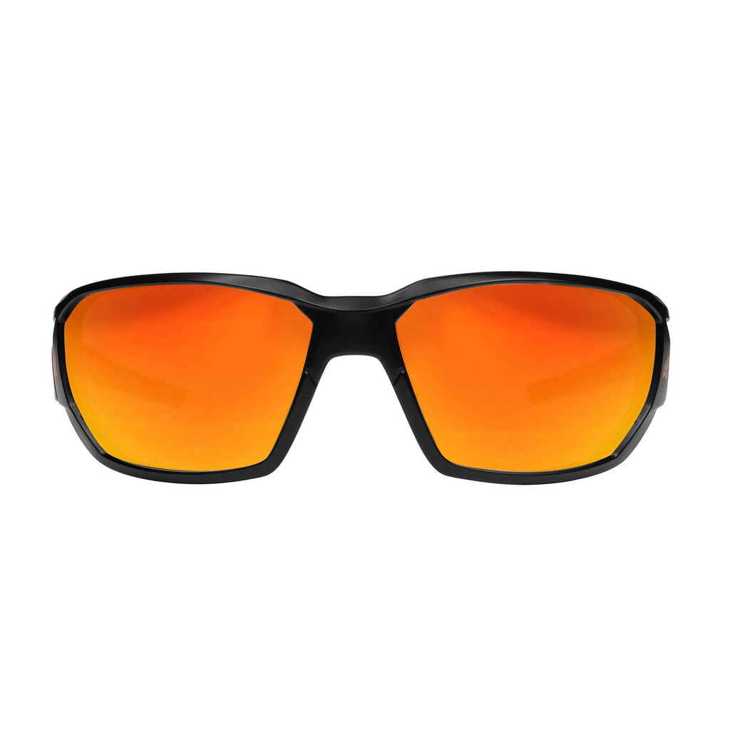 Edge Eyewear Dawson XDAP419  Matte Black Frame/Aqua Precision Red Mirror Lens Safety Glasses