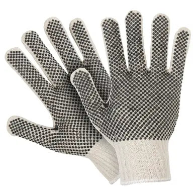 Southern Glove ISM3321 7 Gauge Cotton/Polyester Black PVC Dots Two Side Machine Knit Glove (One Dozen)
