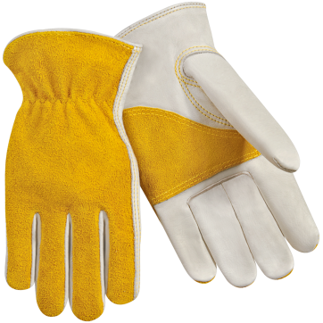 Steiner Industries 0237 Premium Grain Cowhide Palm With Split Cowhide Back & Split Cowhide Reinforced Palm Drivers Gloves (One Dozen)