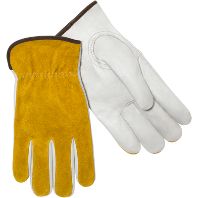 Steiner Industries 0239 Premium Grain Cowhide Palm With Split Cowhide Back Drivers Gloves (One Dozen)