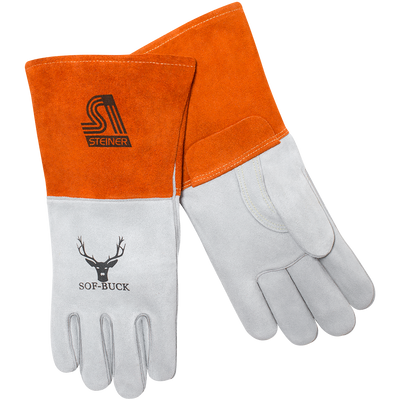Steiner Industries 02275 Sof-Buck Premium Heavyweight Split Deerskin MIG Fleece Cotton Lined Welding Gloves (One Dozen)