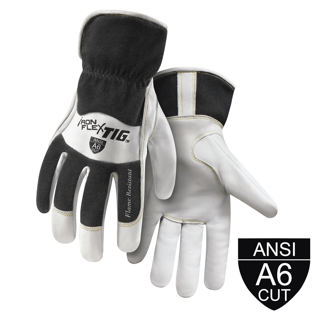 Steiner Industries 0261CR IronFlex Flame Retardant Cotton Back TIG ANSI A6 Cut Resistant Welding Gloves (One Dozen)