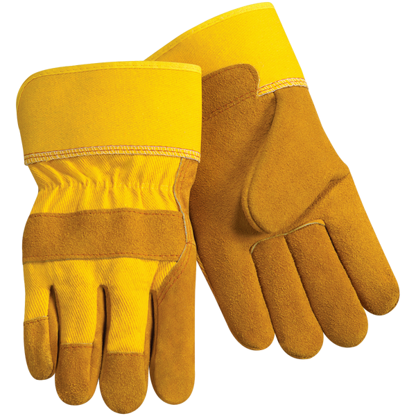 Steiner Industries 02469 Premium Split Cowhide Short Cuff Leather Palm Work Gloves, Large (One Dozen)