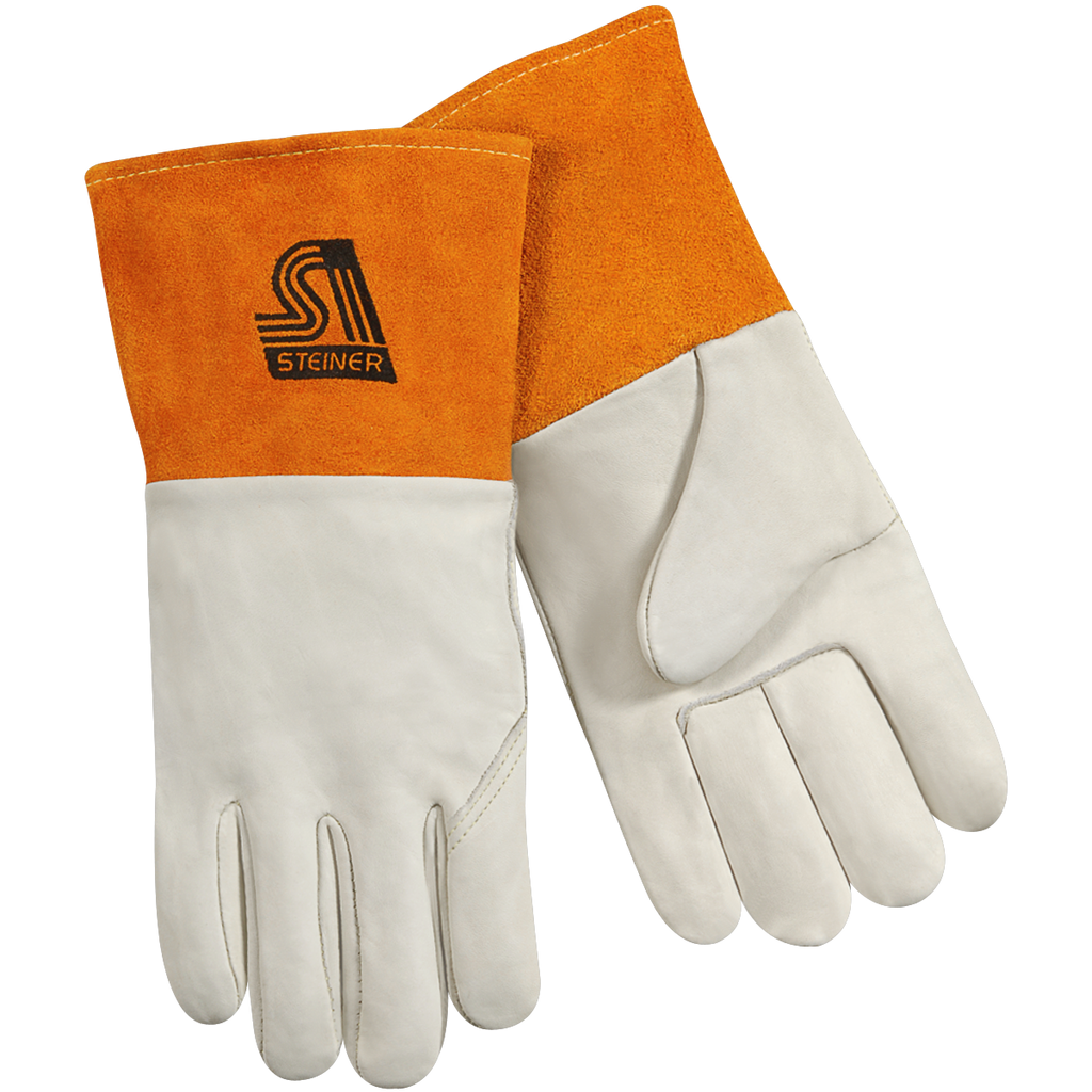 Steiner Industries 0207 Grain Cowhide MIG Unlined, Long Cuff Welding Gloves (One Dozen)