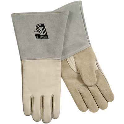 Steiner Industries 6502 Premium Grain Cowhide Back, Reverse Grain Cowhide Palm Stick Welding Gloves (One Dozen)